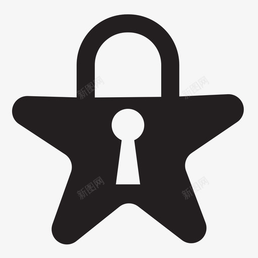 锁钥匙孔上锁图标svg_新图网 https://ixintu.com 上锁 保护 安全 星形 秘密 钥匙孔 锁 锁和钥匙