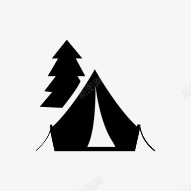 露营地荒野周末图标图标