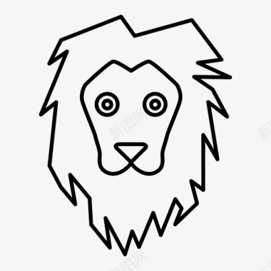 狮子象征咆哮图标图标