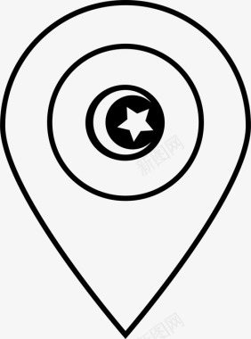 突尼斯国旗旅行点图标图标