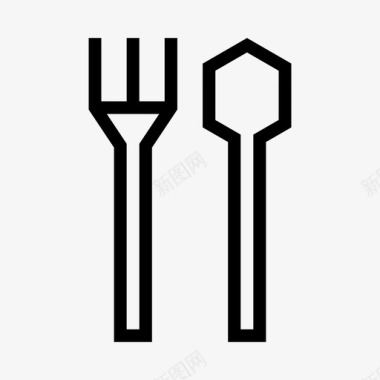 采购产品叉子和勺子餐具银器图标图标