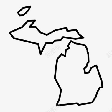 密歇根美国湖图标图标