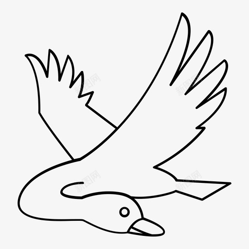 鹅鸟鸭图标svg_新图网 https://ixintu.com 天鹅 翅膀 飞 飞行 鸟 鸟的轮廓 鸭 鹅
