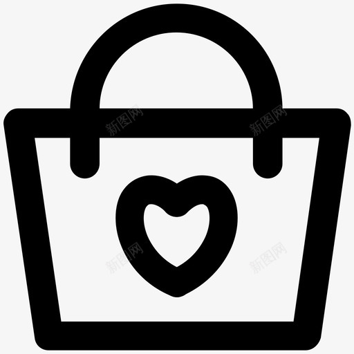 购物袋线超市袋图标svg_新图网 https://ixintu.com 商店 庆祝和派对大胆的线图标 心袋 手提袋 把手 爱 篮子 线 购物袋 超市袋