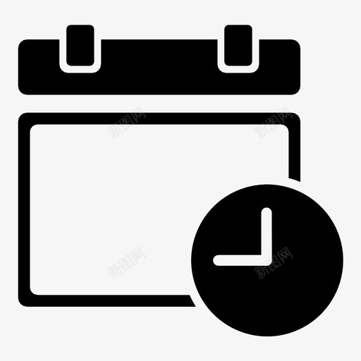 日期和时间约会日历图标svg_新图网 https://ixintu.com 日历 日期和时间 时钟 时间表 白天和晚上 确切时间 约会 组织者