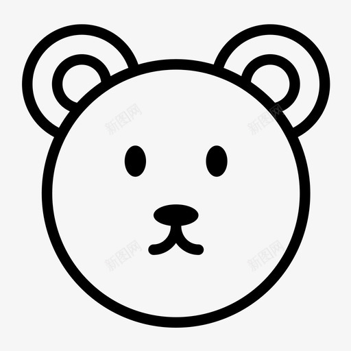 熊动物熊脸图标svg_新图网 https://ixintu.com 动物 北极熊 小熊维尼 斯莫奇 泰迪 泰迪熊 灰熊 熊 熊脸 维尼
