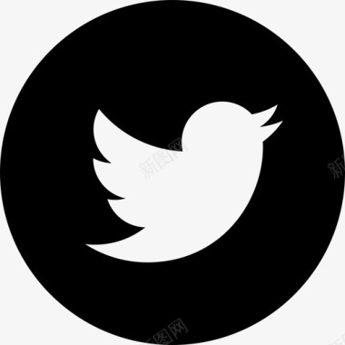Twitter圆形徽标基本配置图标图标