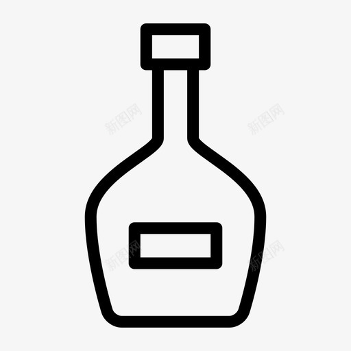 白兰地酒精瓶子图标svg_新图网 https://ixintu.com 光滑饮料 液体 烈性 瓶子 白兰地 白酒 精制 酒精 饮料