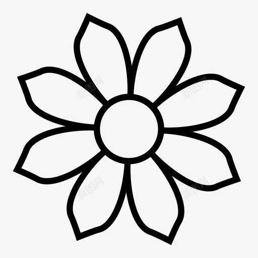 花植物花瓣图标svg_新图网 https://ixintu.com 开花 植物 自然 花 花瓣 花轮廓1 装饰 野生 颜色
