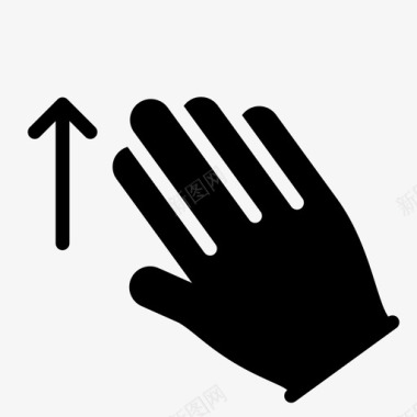 四个手指向上滑动向上滑动公文包图标图标