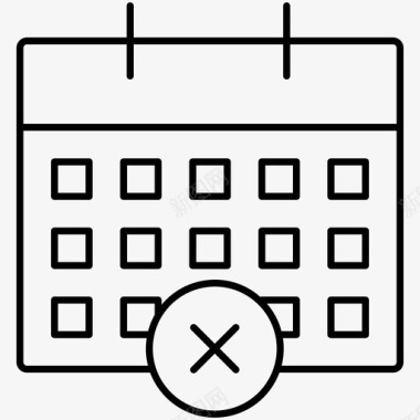 取消日历约会工作系统图标图标