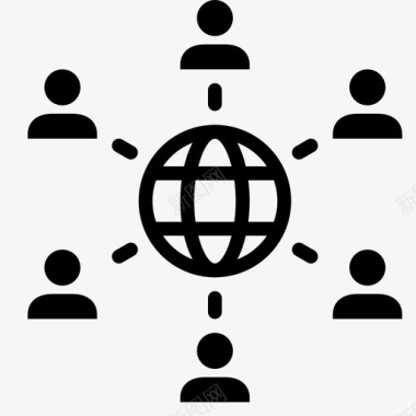 全球商务组织全球商务网络图标图标