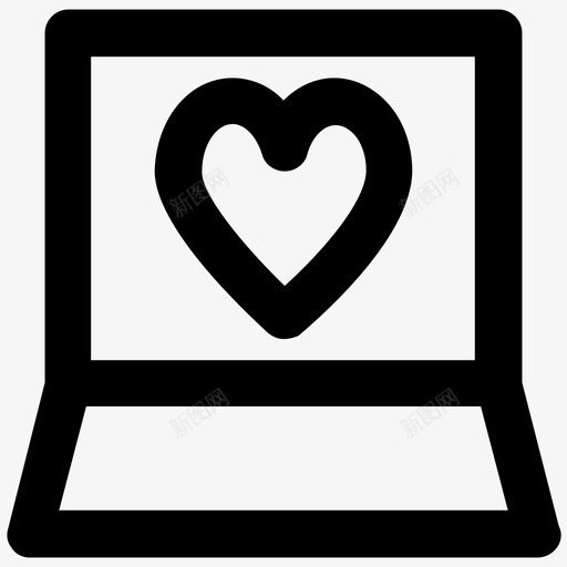 笔记本电脑爱情和浪漫大胆的线条图标svg_新图网 https://ixintu.com 爱情和浪漫大胆的线条图标 笔记本电脑