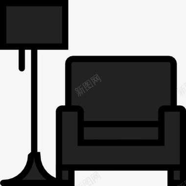 舒适扶手椅房间研究图标图标