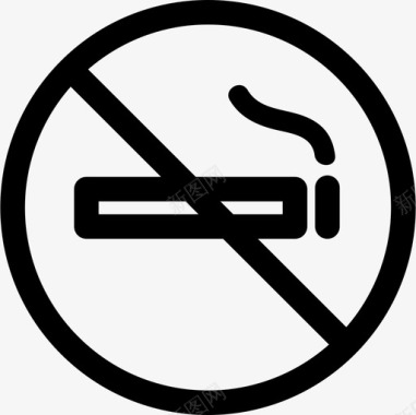 禁止吸烟禁止信号标志灯塔图标图标