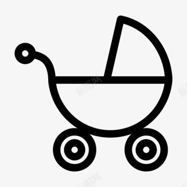 婴儿车婴儿担架图标图标