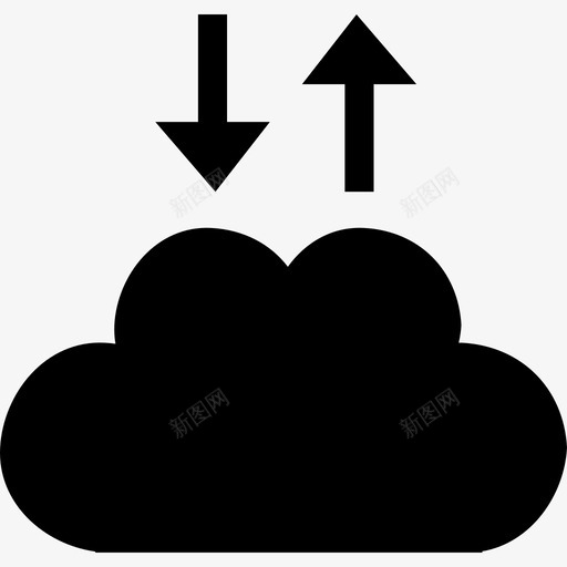 带上下箭头数据图标的云交换界面符号svg_新图网 https://ixintu.com 带上下箭头 数据图标的云交换界面符号
