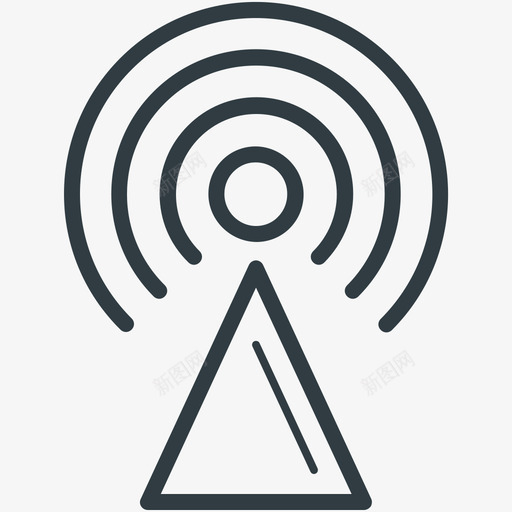 wifi塔通信线图标svg_新图网 https://ixintu.com wifi塔 通信矢量线图标