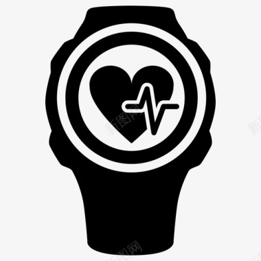 心率监视器手表运动脉搏图标图标