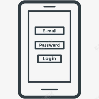 移动登录搜索引擎优化和互联网营销线图标图标