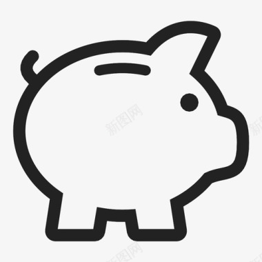 小猪银行硬币图标图标