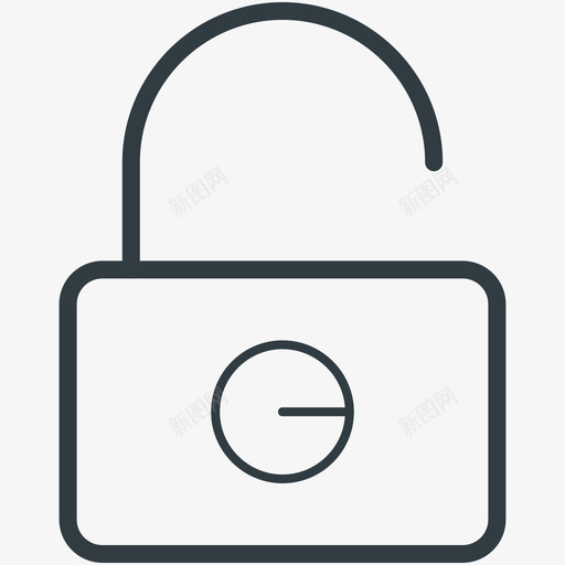 解锁挂锁安全线图标svg_新图网 https://ixintu.com 安全矢量线图标 解锁挂锁