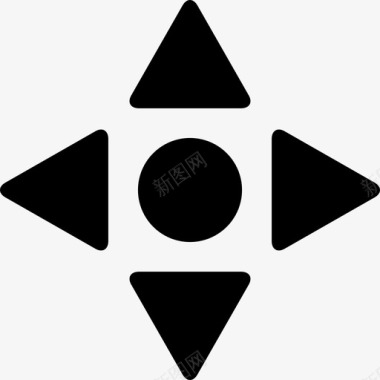 基点圆的星有四个三角形箭头图标图标