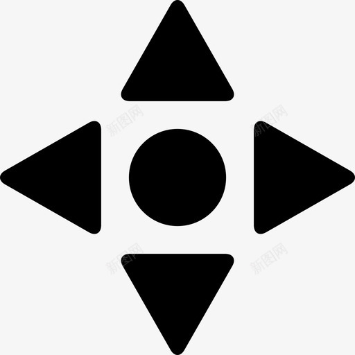 基点圆的星有四个三角形箭头图标svg_新图网 https://ixintu.com 图标 基点圆的星 有四个三角形 箭头
