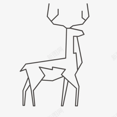 鹿几何动物图标图标