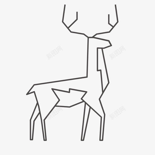鹿几何动物图标svg_新图网 https://ixintu.com 几何动物 鹿
