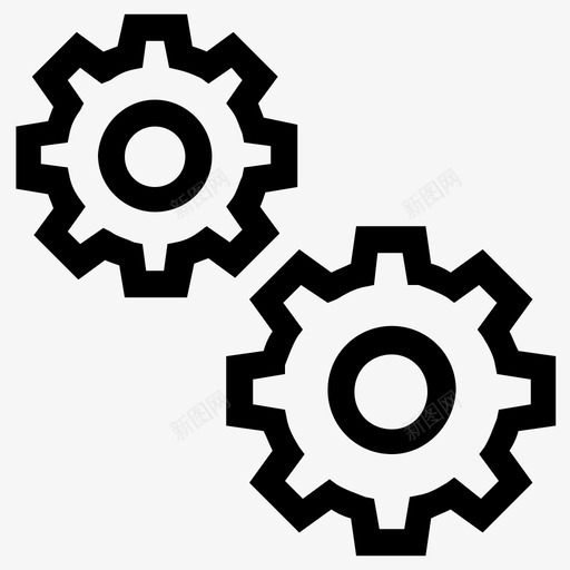 齿轮链轮设置图标svg_新图网 https://ixintu.com 工作 机器 用户界面图标 设置 链轮 齿轮