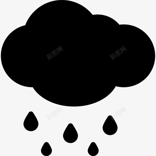 雨云有雨的云下雨图标svg_新图网 https://ixintu.com 下雨 天气 暴风雨 有雨的云 雨云 雨淋
