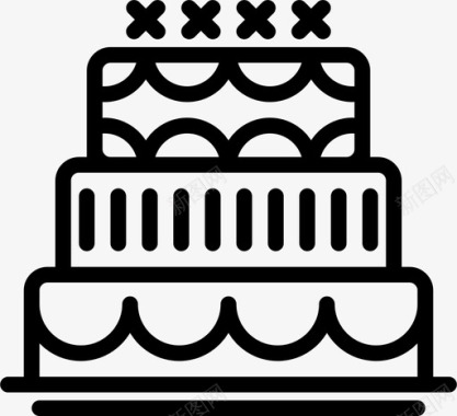 生日蛋糕蜡烛祝贺图标图标