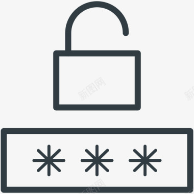 密码隐私安全线图标图标