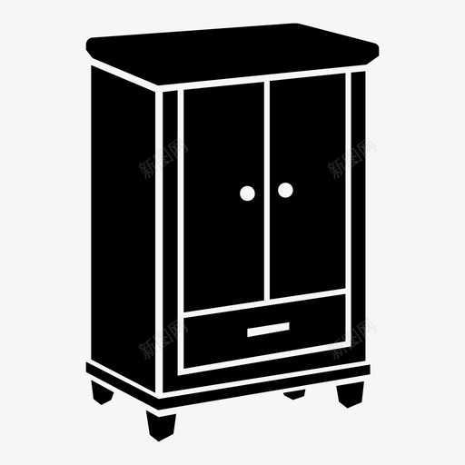 衣柜套装亚麻布图标svg_新图网 https://ixintu.com 亚麻布 储藏室 套装 家具 家居 时装 橱柜 衣服 衣柜