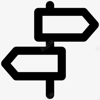 方向柱行程粗体线图标图标