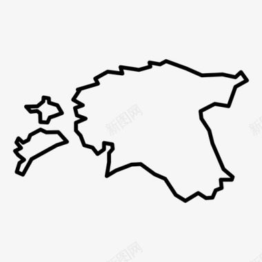 爱沙尼亚地图位置图标图标