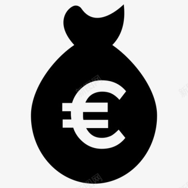欧元袋标志价格图标图标