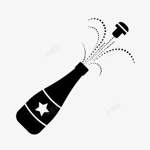 香槟开幕式新年图标svg_新图网 https://ixintu.com 干杯 庆祝 开幕式 新年 材料 烈酒 物品 葡萄酒 软木塞 饮料 香槟