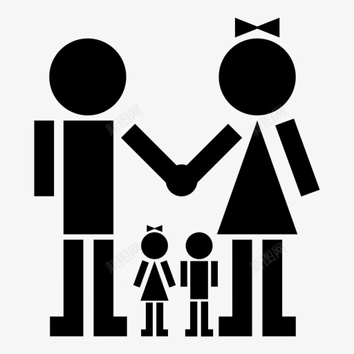 有孩子的夫妇情人节父母图标svg_新图网 https://ixintu.com 妈妈 孩子 情人节 手拉手 有孩子的夫妇 爱 爱的象形图 父母 爸爸妈妈