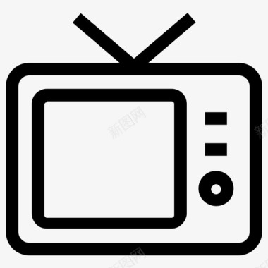 复古电视显像管电视图标图标