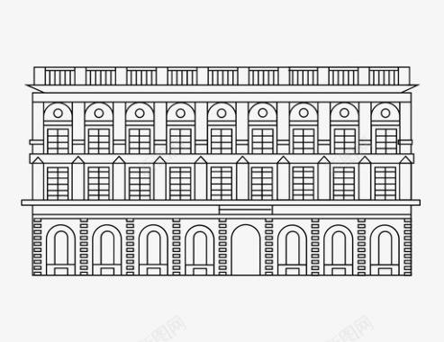 欧洲建筑保护地标图标图标