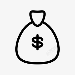 折现金子现金袋袋子银行图标高清图片