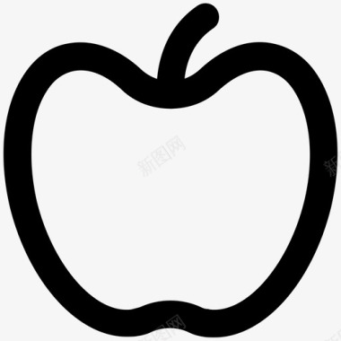 苹果夏季加粗线条图标图标