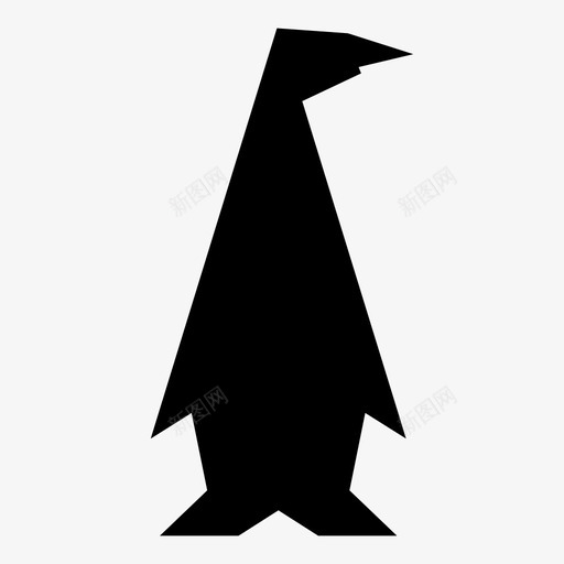 企鹅不会飞折纸图标svg_新图网 https://ixintu.com 不会飞 不会飞的鸟 企鹅 冰水 动物 北极 南极洲 折纸 水生 皇帝