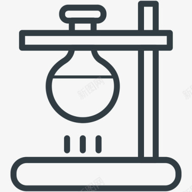 实验室实验科学技术线图标图标