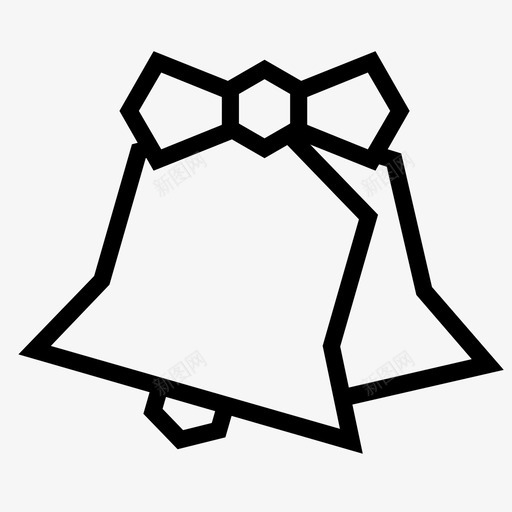 铃铛物品材料图标svg_新图网 https://ixintu.com 圣诞节 展示品 有棱角的节日 材料 物品 节日 蝴蝶结 装饰 铃铛