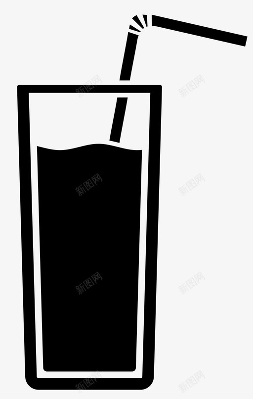 果汁饮料新鲜图标svg_新图网 https://ixintu.com 吸管 新鲜 果汁 水果 玻璃杯 饮料
