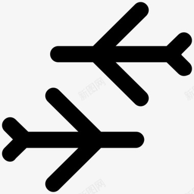 飞机旅行粗体线图标图标
