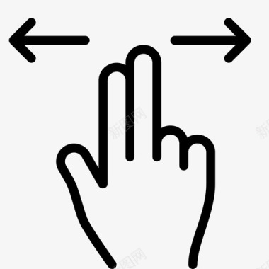 两个手指水平滑动技术存储图标图标